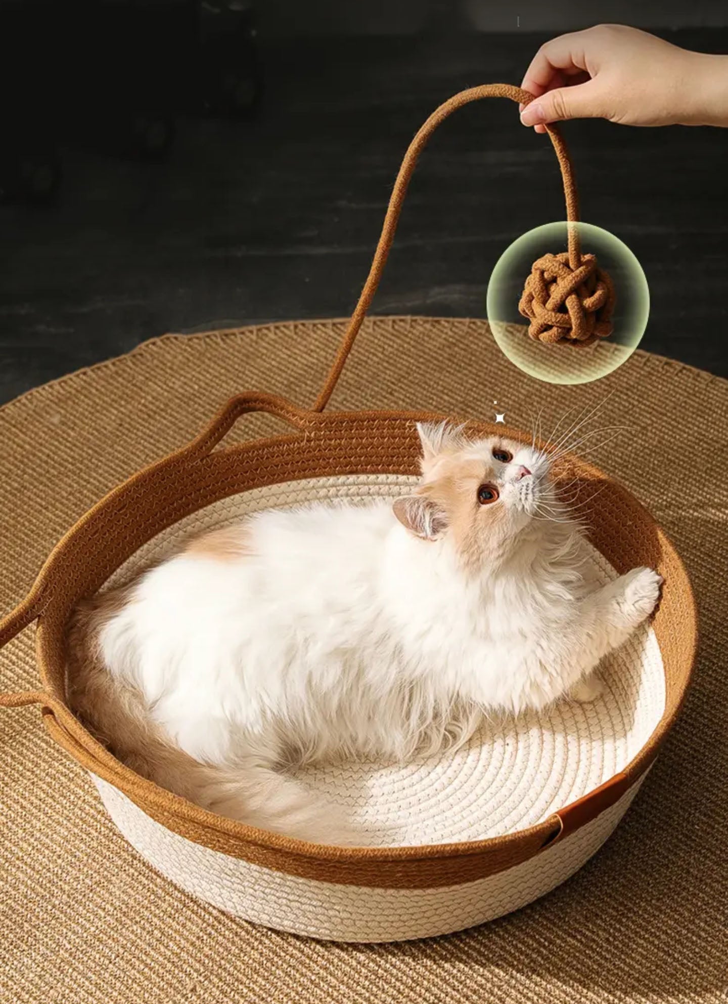 Handwoven Cotton Rope Cat Bed