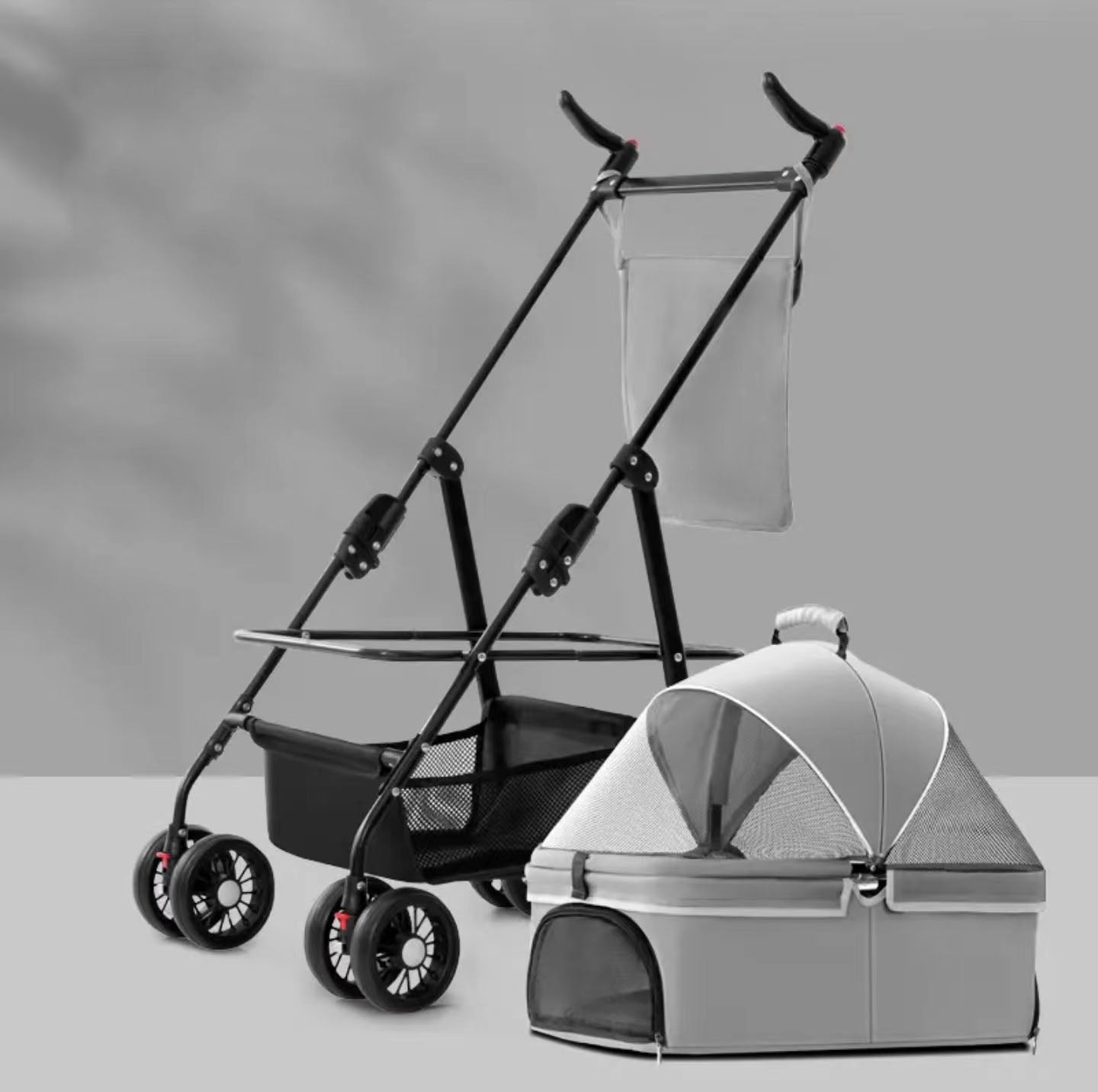 Pet Stroller,4 Wheels Dog Cat Stroller