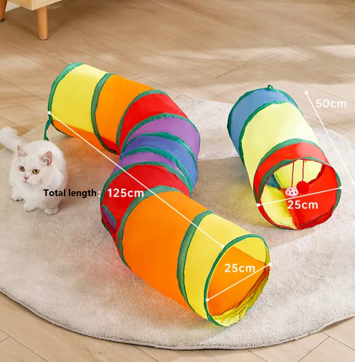 Cat Tubes and Tunnels Collapsible，Interactive Cat Toy