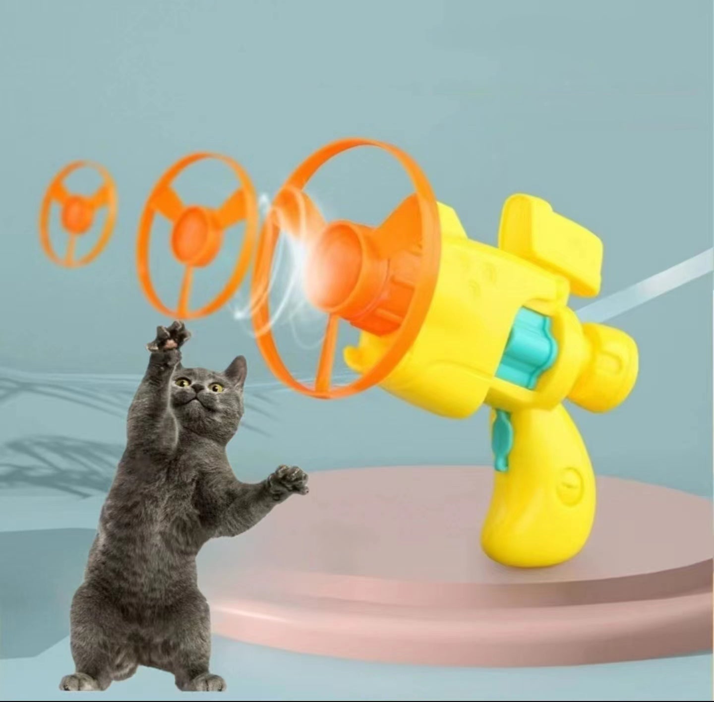 Cat Fetch Toy with Colorful Flying Propellers Set, Cat Playing Tracking Interactive Toys