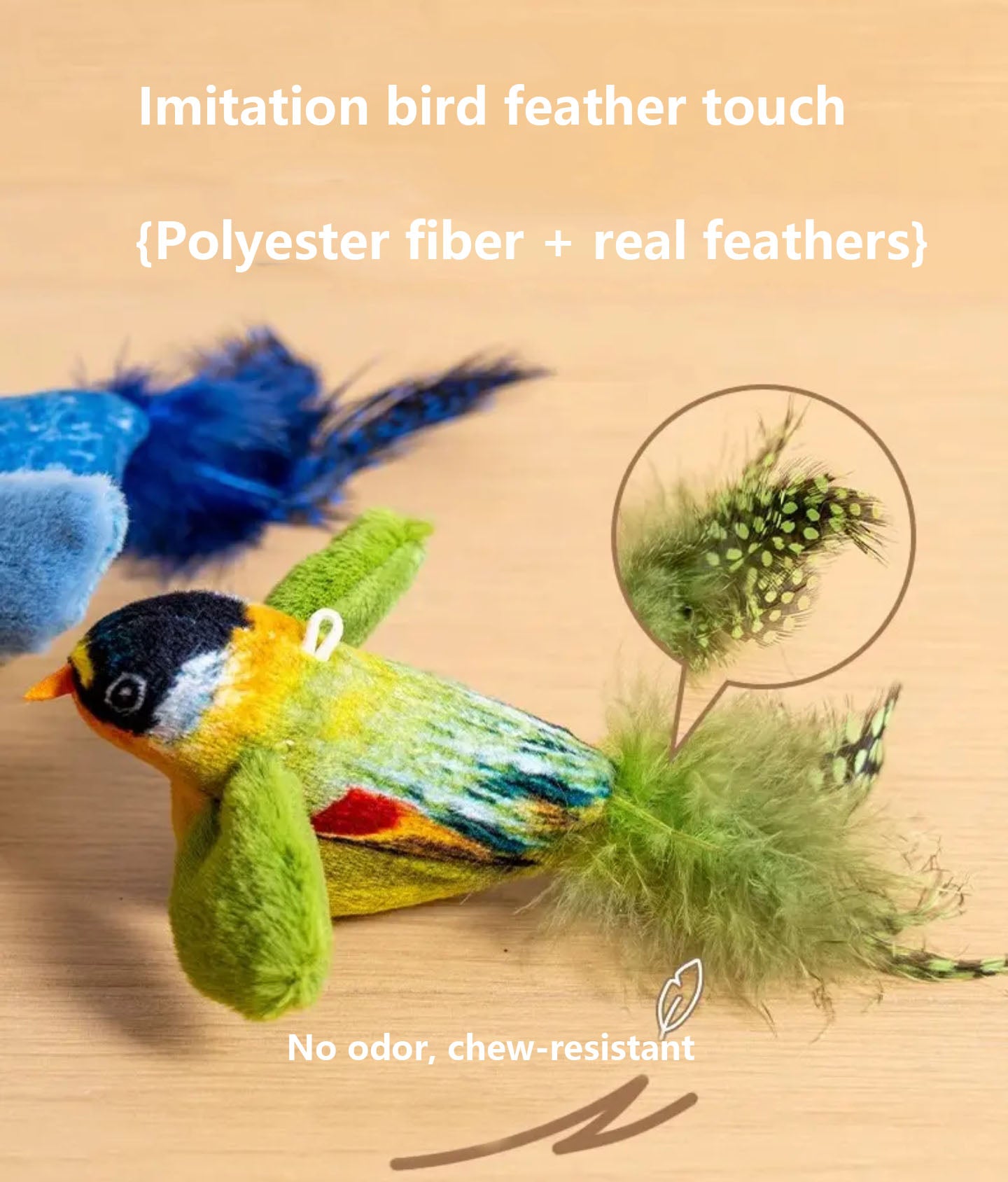 Interactive Cat Toy with Real Chirping Bird Electronic Sound Squeaky