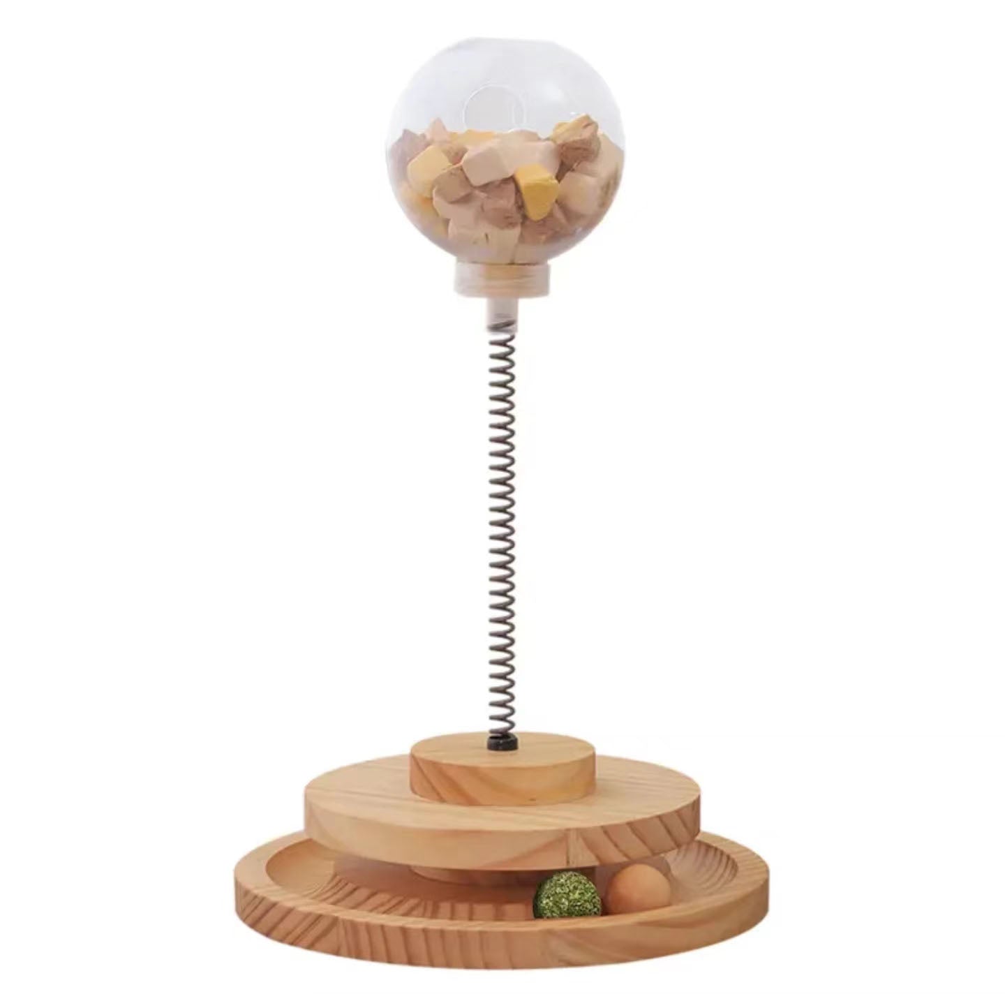 Cat Treat Dispenser Toy with Circle Ball Track