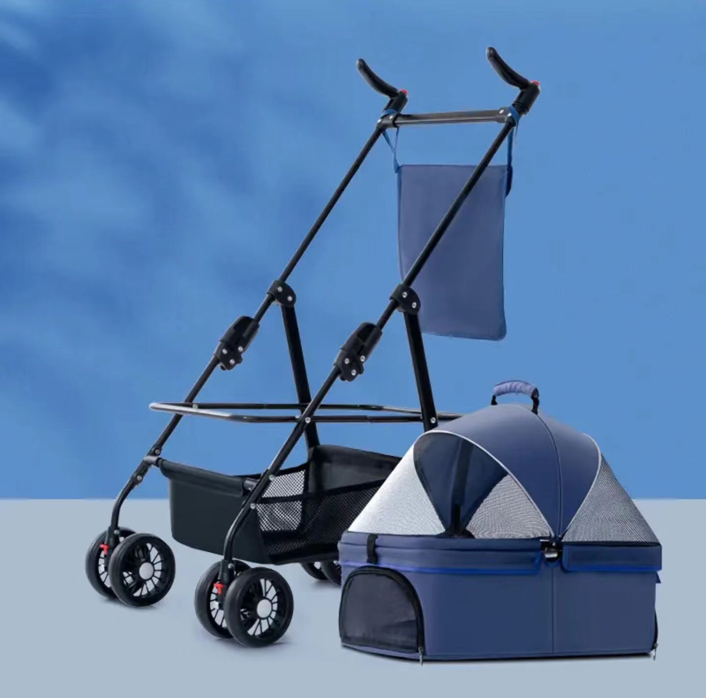 Pet Stroller,4 Wheels Dog Cat Stroller