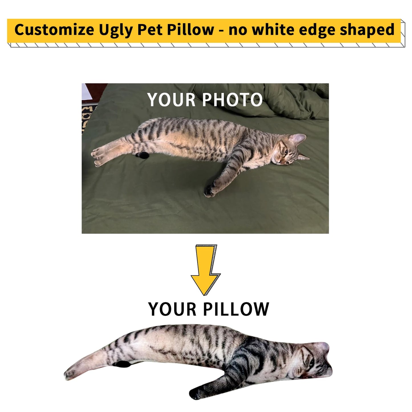 Custom Pet Pillow, Customized Ugly Pillows without White Edges,Custom Stuffed Animals of Your Pets,Dog Cat Funny Pillows for Your Friends Personalized Gift