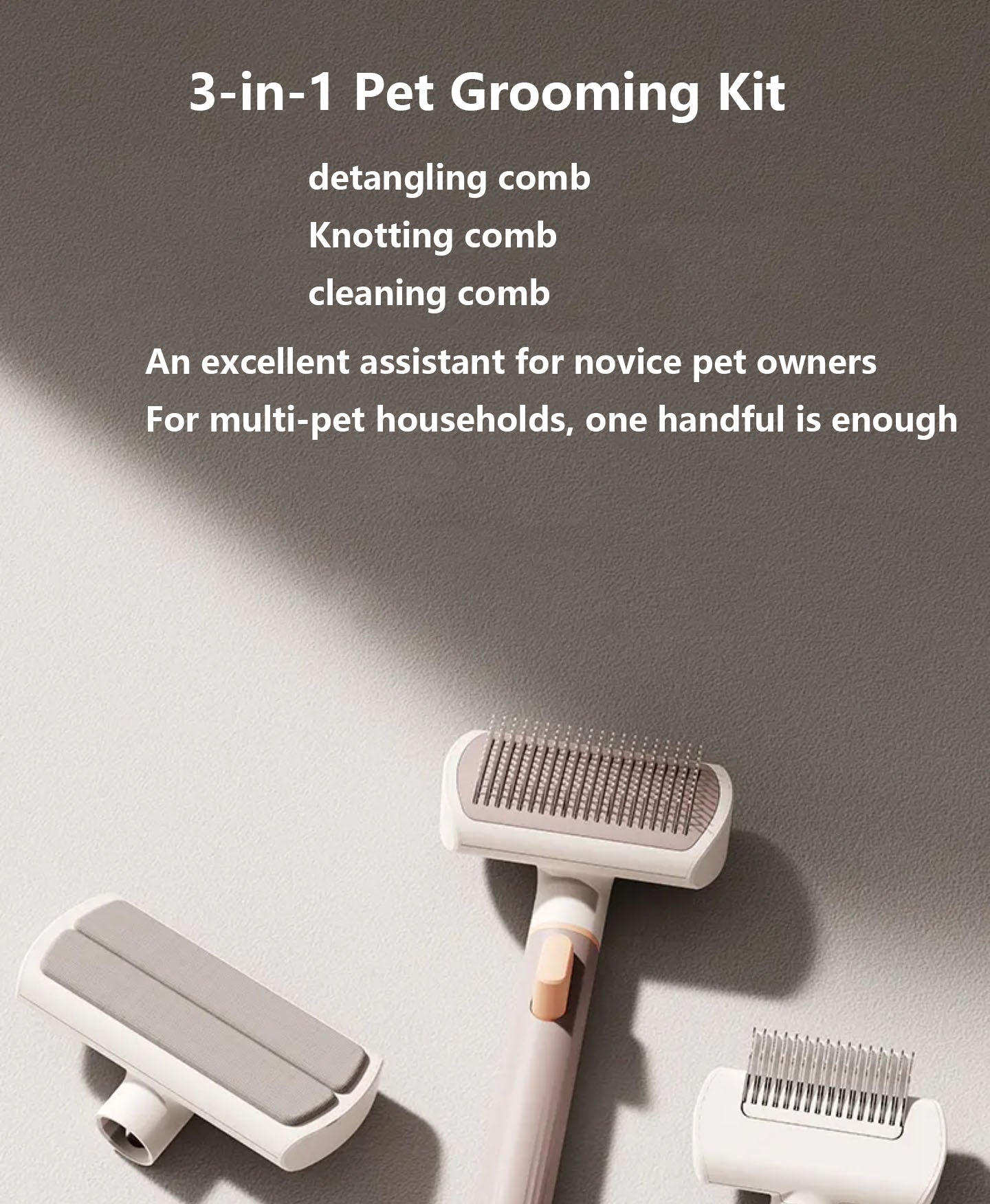 3-in-1 Dog Brush & Cat Brush,pet floating hair comb