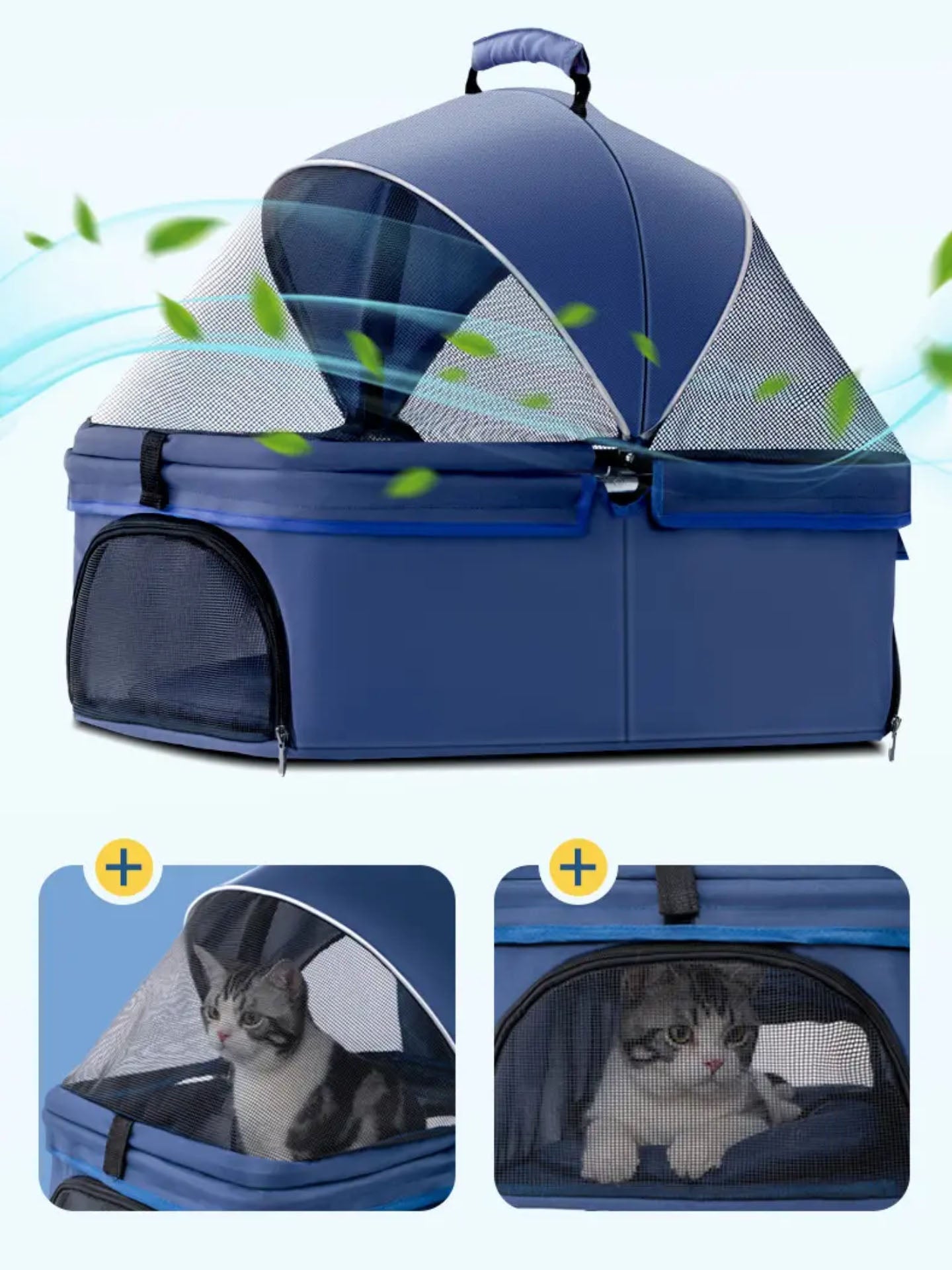 Pet Stroller,4 Wheels Dog Cat Stroller