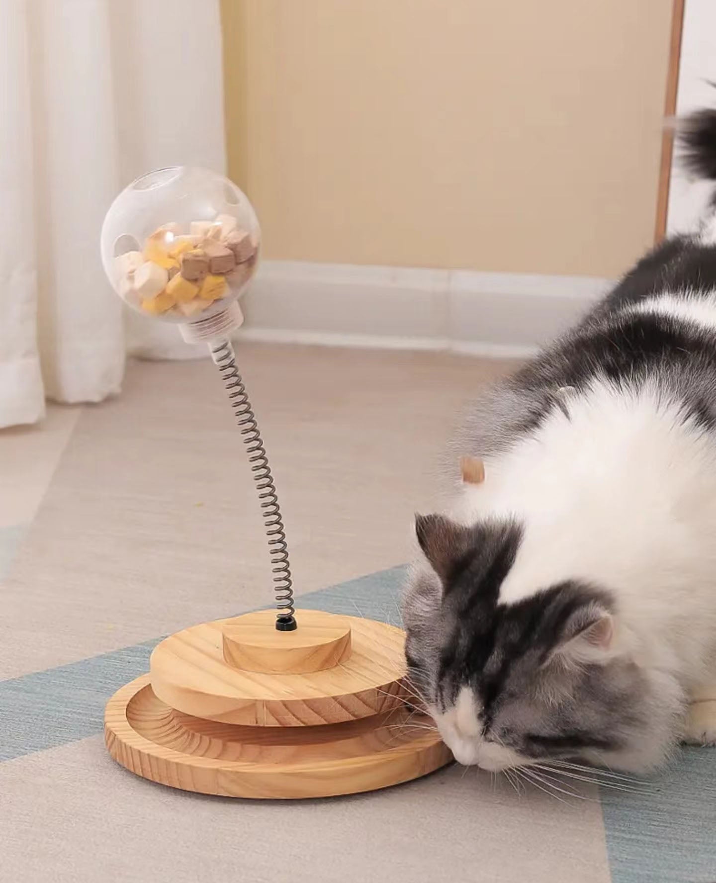 Cat Treat Dispenser Toy with Circle Ball Track