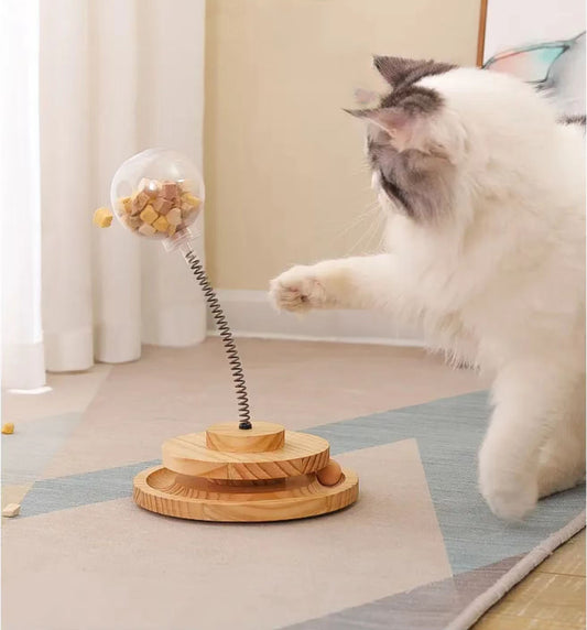 Cat Treat Dispenser Toy with Circle Ball Track