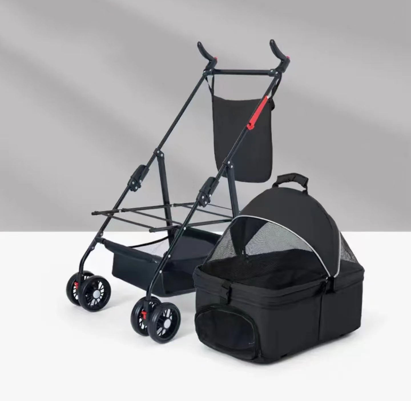 Pet Stroller,4 Wheels Dog Cat Stroller